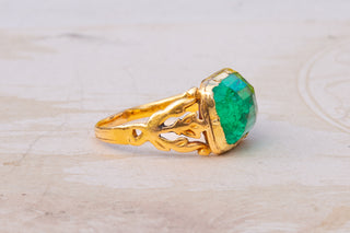 Antique 5ct Colombian Emerald Ring