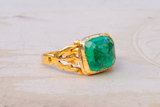 Antique 5ct Colombian Emerald Ring