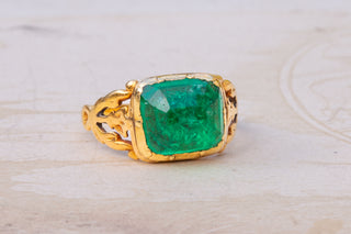 Antique 5ct Colombian Emerald Ring