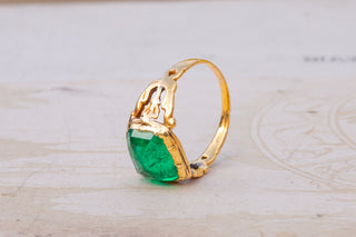 Antique 5ct Colombian Emerald Ring