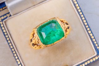 Antique 5ct Colombian Emerald Ring