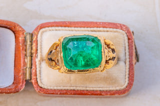 Antique 5ct Colombian Emerald Ring