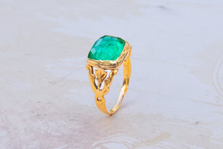 Antique 5ct Colombian Emerald Ring