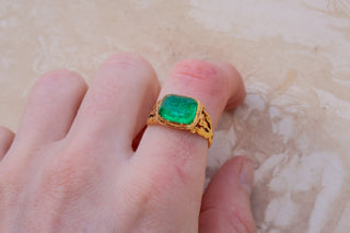 Antique 5ct Colombian Emerald Ring