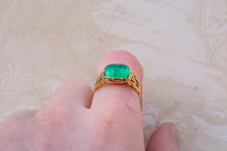 Antique 5ct Colombian Emerald Ring