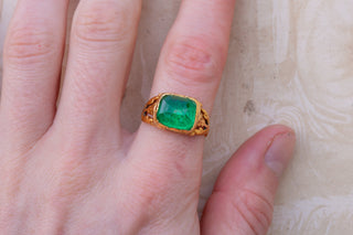 Antique 5ct Colombian Emerald Ring