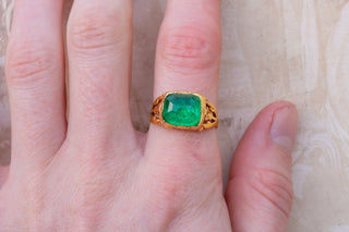 Antique 5ct Colombian Emerald Ring