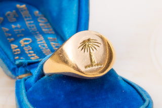 Antique Palm Tree Signet Ring