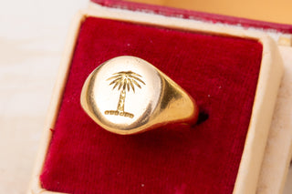 Antique Palm Tree Signet Ring