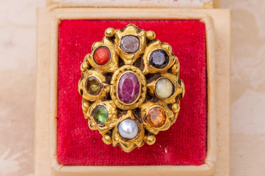 Antique Indian Navaratna Ring – Ravensbury Antiques