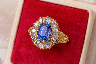 Victorian Sapphire and Diamond Cluster