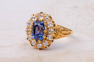 Victorian Sapphire and Diamond Cluster