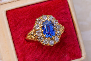 Victorian Sapphire and Diamond Cluster