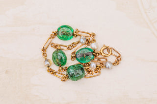 French Vintage Emerald Bracelet