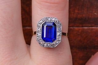 Art Deco Sapphire Cluster Ring