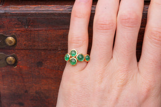 Vintage Emerald Cross Ring