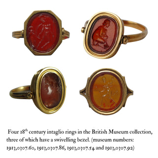 Rare Georgian Gold Swivel Signet Ring with William Tassie Intaglio; England