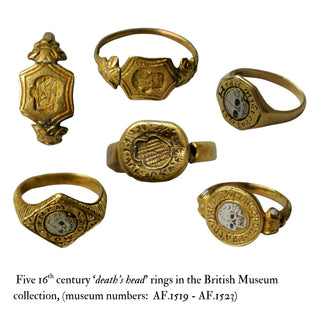 Rare Tudor Memento Mori ‘Death’s Head’ Ring; English, c.1550–1650