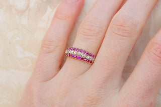 Victorian Ruby and Diamond Half Hoop