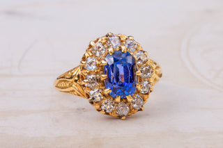 Victorian Sapphire and Diamond Cluster