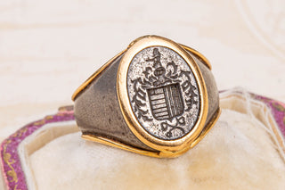 Portuguese Steel and Gold Signet