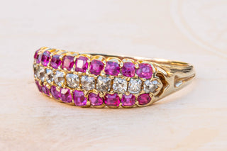 Victorian Ruby and Diamond Half Hoop