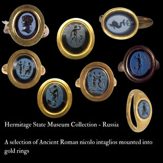 Ancient Roman Nicolo Intaglio Ring of Mars Ultor, c.3rd–4th Century AD