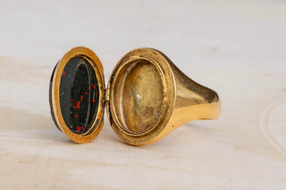 Victorian Bloodstone Locket Signet Ring