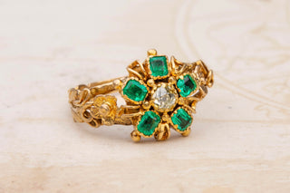 Georgian Emerald Cluster Ring