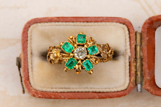 Georgian Emerald Cluster Ring