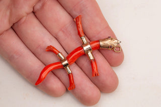 Victorian Coral Reptile Pendant