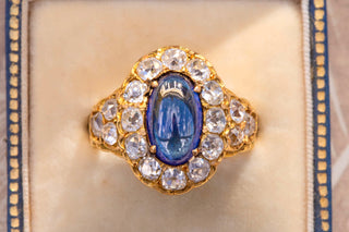 Vintage Sapphire and Diamond Cluster