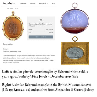 Neoclassical Intaglio Pendant: Giovanni Beltrami’s ‘The Death of Atala’, c.1810