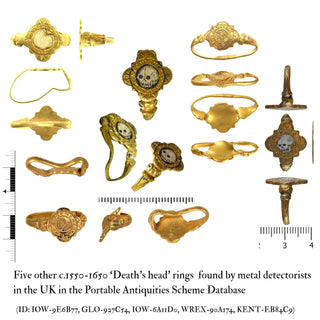 Rare Tudor Memento Mori ‘Death’s Head’ Ring; English, c.1550–1650