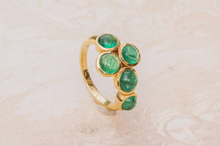 Vintage Emerald Cross Ring