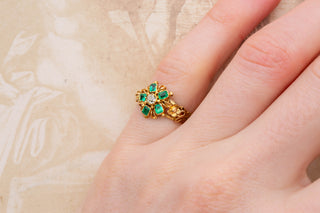 Georgian Emerald Cluster Ring