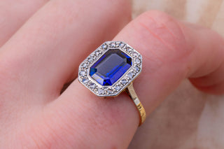 Art Deco Sapphire Cluster Ring