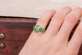 Vintage Emerald Cross Ring