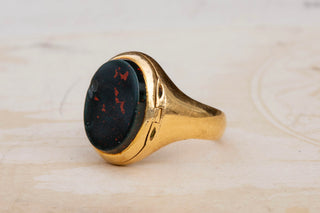 Victorian Bloodstone Locket Signet Ring