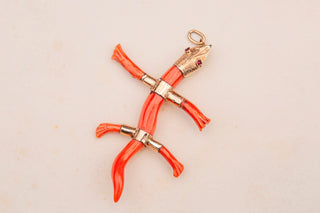 Victorian Coral Reptile Pendant