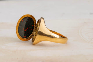 Victorian Bloodstone Locket Signet Ring