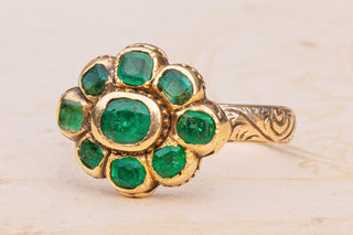 17th Century Gold Emerald Ring