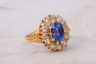 Victorian Sapphire and Diamond Cluster