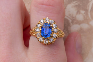 Victorian Sapphire and Diamond Cluster