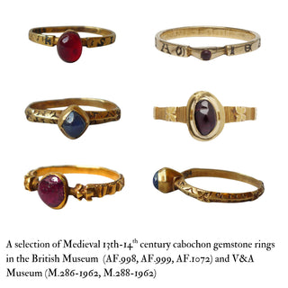 14th-Century Medieval Gold Ring with Ruby Cabochon, c.1350 — English or French