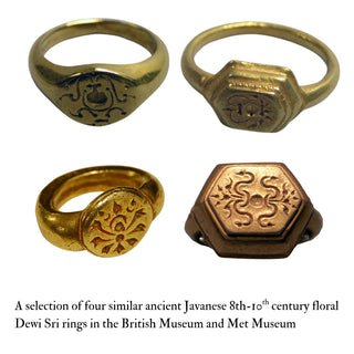 Ancient Javanese Gold Ring with Floral Dewi Sri Goddess Indonesian 8th-10th AD