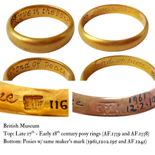 Late 17th–Early 18th Century Gold Posy Ring, “Love is the bond of peace"