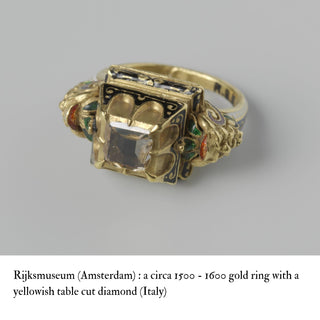 Early 19th-Century French Diamond Solitaire Ring with Fancy Yellow Table-Cut