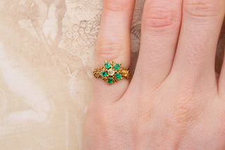 Georgian Emerald Cluster Ring