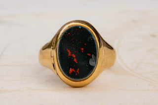 Victorian Bloodstone Locket Signet Ring